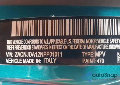 2022 Jeep Renegade Sport 4X4 z USA, uszkodzony, nr VIN ZACNJDA12NPP01011